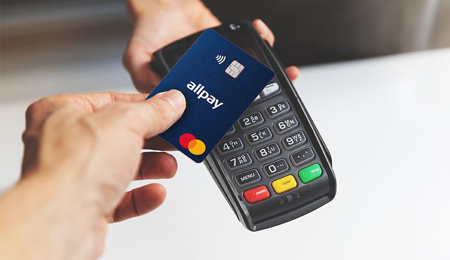 nfc contactless payment by allpay prepaid card and pos terminal.